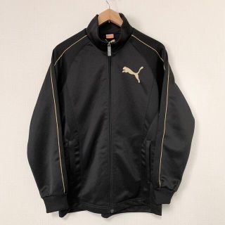 PUMA セットアップ 上下 トラックジャージ ブラック ゴールド メンズ M