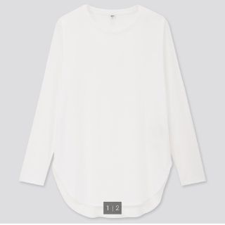 ユニクロ(UNIQLO)のユニクロ　コットンロングシャツテールT(Tシャツ(長袖/七分))