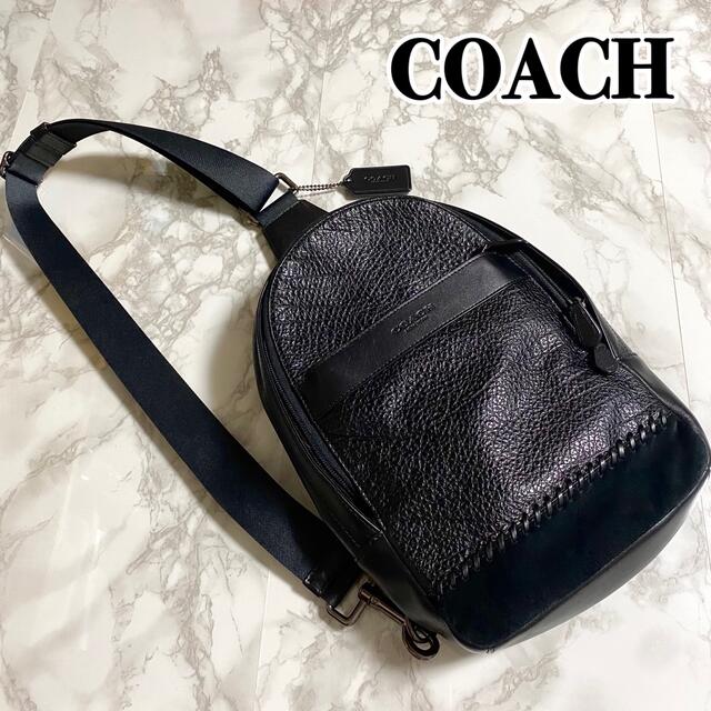 COACH(コーチ)の【美品】COACH コーチ ベースボール ステッチレザー ボディー バッグ メンズのバッグ(ボディーバッグ)の商品写真