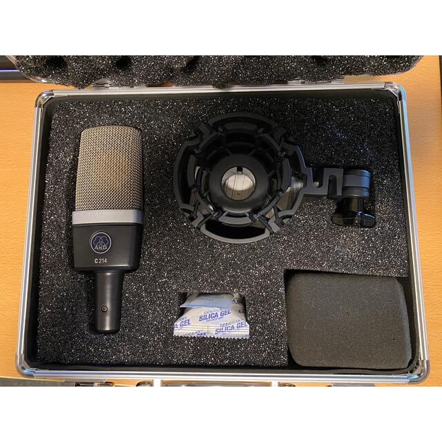 【美品】AKG C214 コンデンサーマイク【ポップガード付き】