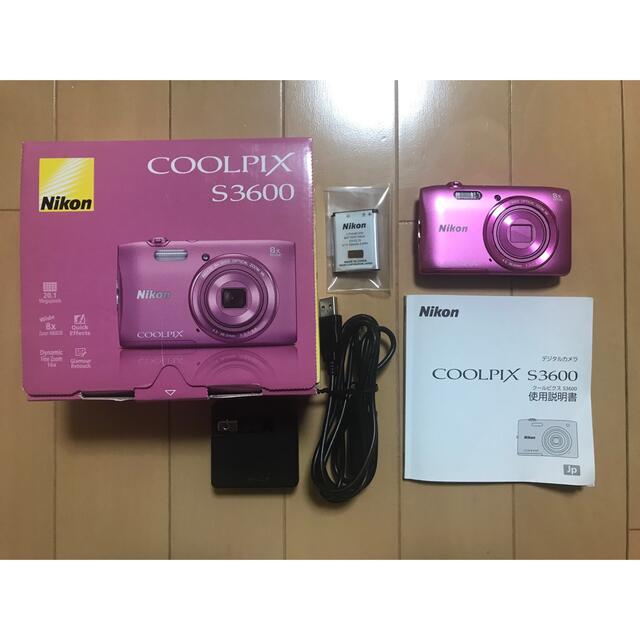 Nikon デジカメ COOLPIX S3600 2005万画素 アザレアピンクコンパクトデジタルカメラ