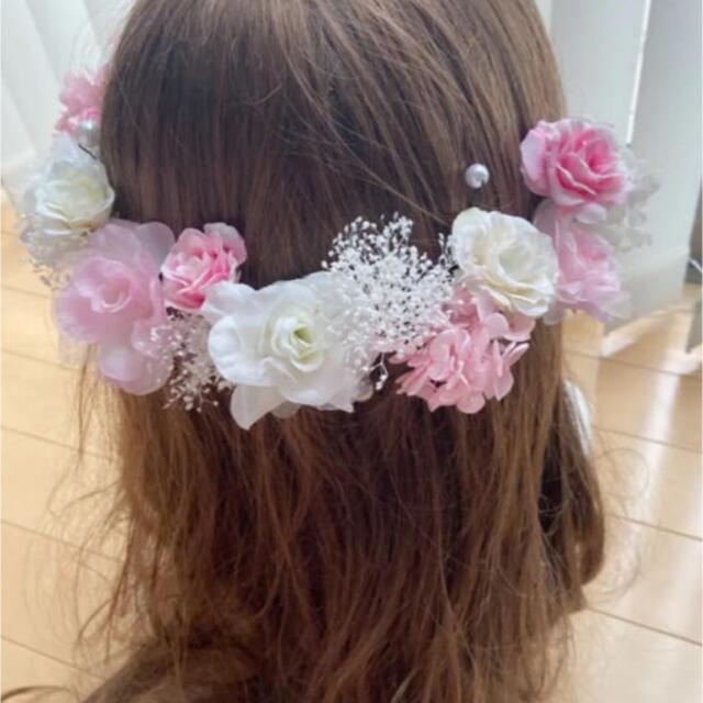 ラプンツェル髪飾り♡ピンク♡白♡かすみ草