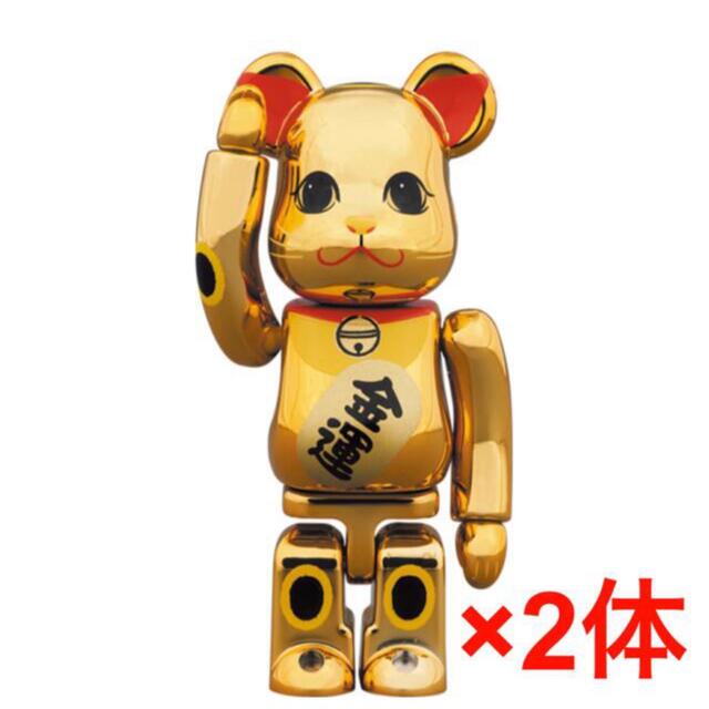 BE@RBRICK 招き猫 金運 金メッキ 参 100％　2体セットおもちゃ