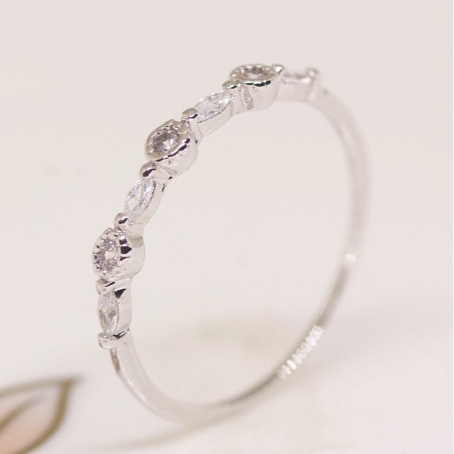 18K RGP プラチナ ダイヤ CZ リング yu1136e レディースのアクセサリー(リング(指輪))の商品写真