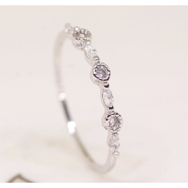 18K RGP プラチナ ダイヤ CZ リング yu1136e レディースのアクセサリー(リング(指輪))の商品写真