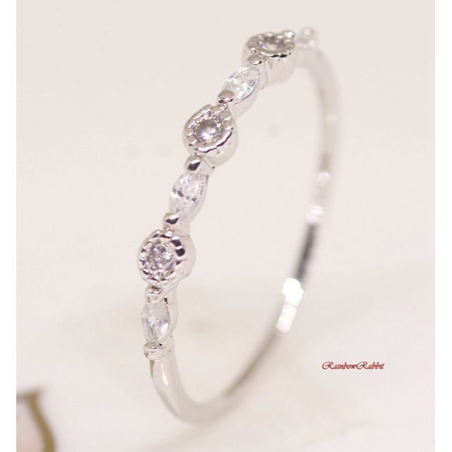 18K RGP プラチナ ダイヤ CZ リング yu1136e レディースのアクセサリー(リング(指輪))の商品写真