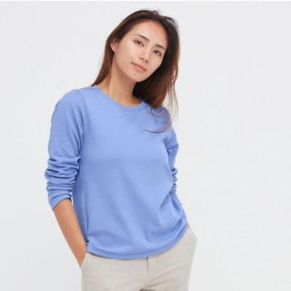 ユニクロ(UNIQLO)のコットンフライスクルーネックT(七分袖)(Tシャツ(長袖/七分))