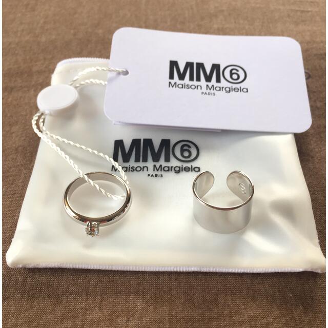 M新品 メゾン マルジェラ MM6 2連 リング 指輪  シルバー レディース