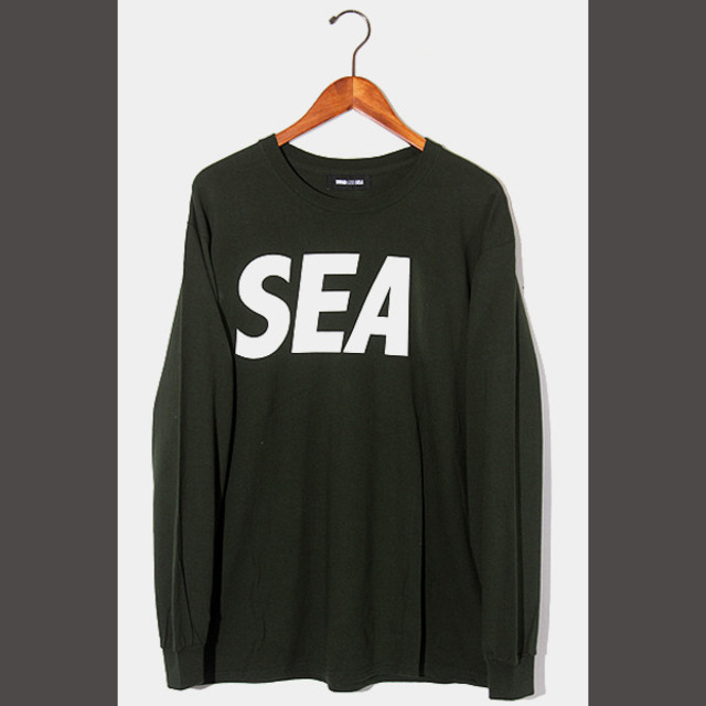 WIND AND SEA ウィンダンシー 長袖Tシャツ L GREEN 緑 白 柔らかい 8192円