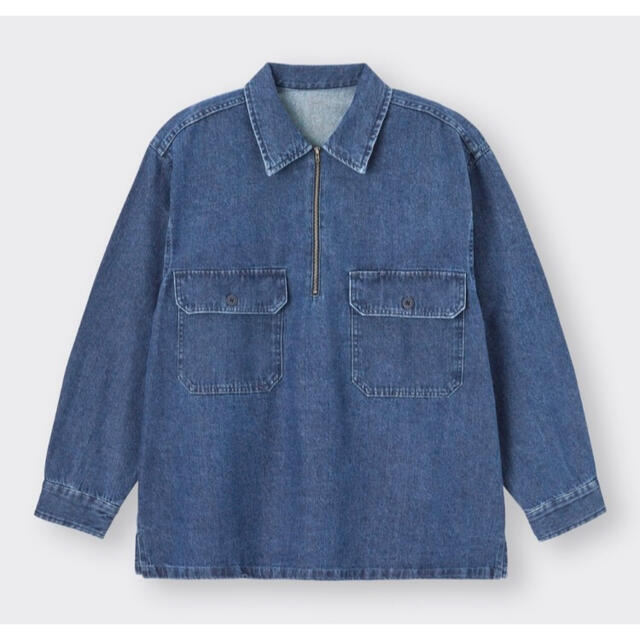GU - GU完売品 ハーフジップ デニムプルオーバーシャツの通販 by