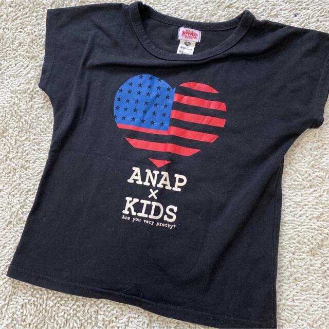 ANAP Kids(アナップキッズ)のANAPKIDS 110cm ブラック Tシャツ キッズ/ベビー/マタニティのキッズ服女の子用(90cm~)(Tシャツ/カットソー)の商品写真