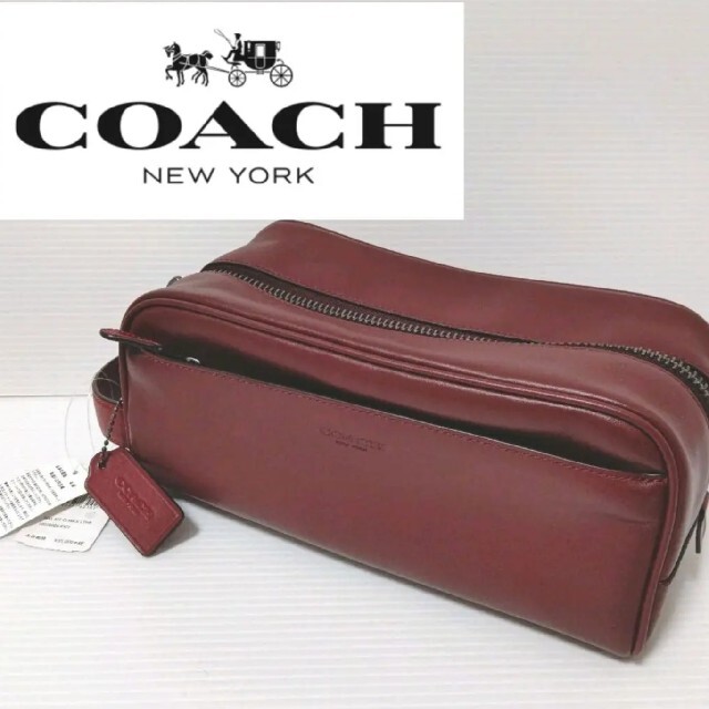 新品、未使用　コーチ　COACH ハンドバック　クラッチバッグ　ワインレッド