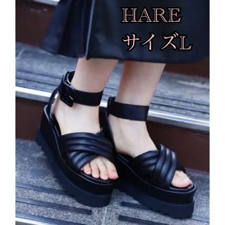 ハレ(HARE)のHARE シャークソールパデットサンダル　黒　ブラック(サンダル)