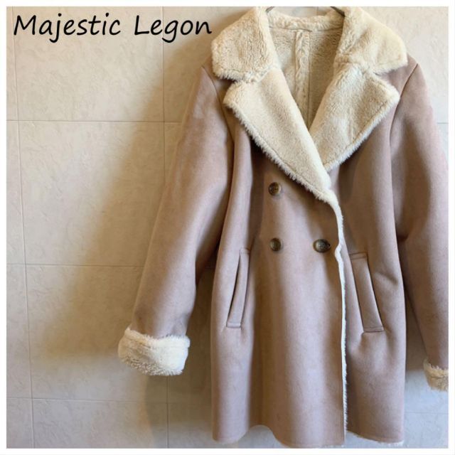 MAJESTIC LEGON(マジェスティックレゴン)のMajestic Legon くすみピンク　ムートン　手触り気持ちいい☆ レディースのジャケット/アウター(ムートンコート)の商品写真