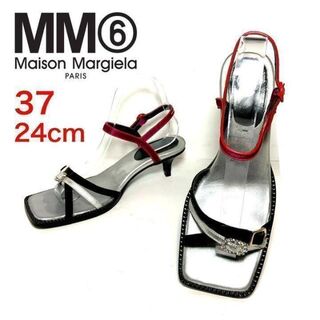 マルタンマルジェラ(Maison Martin Margiela)の★エムエム6メゾンマルジェラ　サンダル　ストラップ　ビジュー　37 24cm(サンダル)