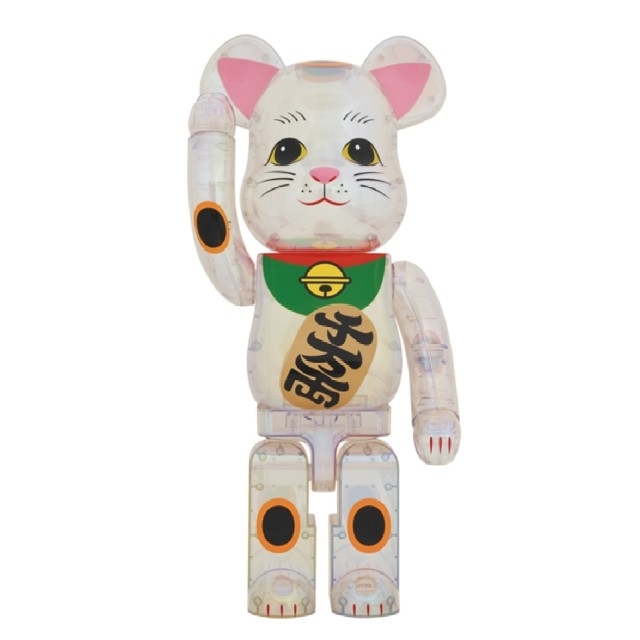 ベアブリック BE@RBRICK 招き猫 透明 メッキ 1000%