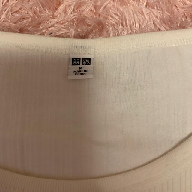 UNIQLO(ユニクロ)のリブラウンドネックTシャツ レディースのトップス(Tシャツ(長袖/七分))の商品写真