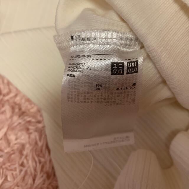 UNIQLO(ユニクロ)のリブラウンドネックTシャツ レディースのトップス(Tシャツ(長袖/七分))の商品写真