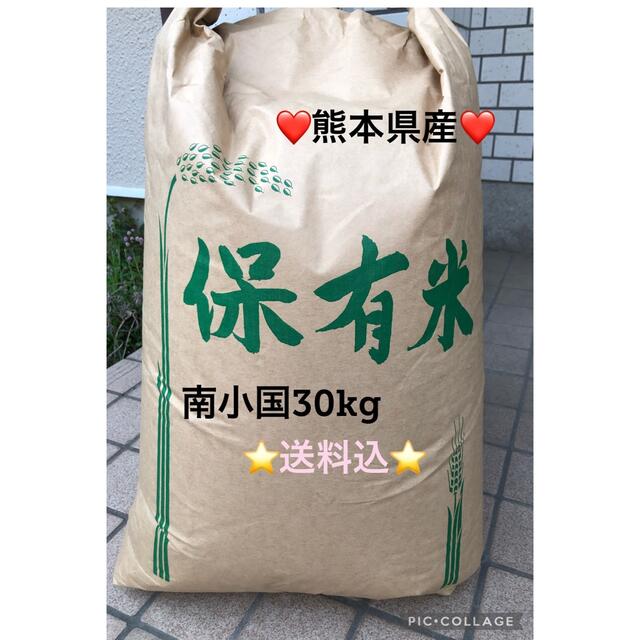 熊本県産　送料込み　30kg 令和3年　美味しいお米食品/飲料/酒