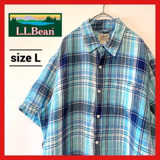 エルエルビーン(L.L.Bean)の90s 古着 エルエルビーン 半袖シャツ ゆるダボ チェック L(シャツ)