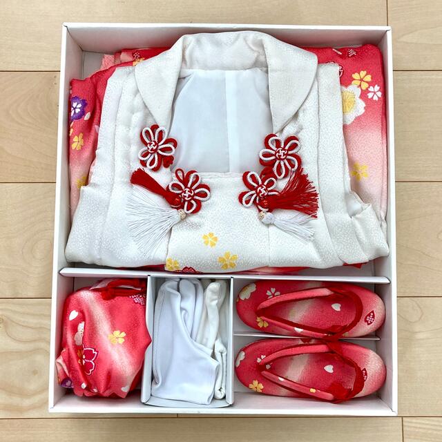 七五三 ３歳女の子 着物セット キッズ/ベビー/マタニティのキッズ服女の子用(90cm~)(和服/着物)の商品写真