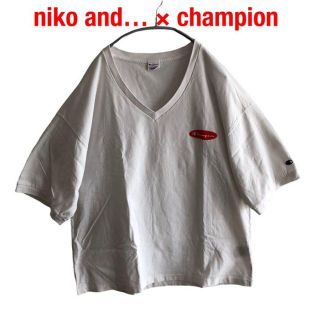 ニコアンド(niko and...)のYuki,s様専用　Niko and×Champion　VネックTシャツ　(Tシャツ(半袖/袖なし))