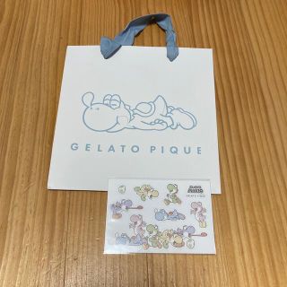 ジェラートピケ(gelato pique)の未使用　ジェラートピ マリオ ヨッシーのショッパー　ステッカーセット(ショップ袋)