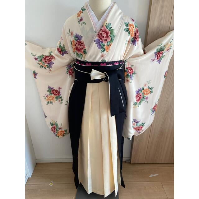 新品 未使用 卒業式３点セット二尺袖 女袴 長襦袢レトロのサムネイル