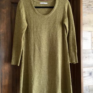 パーリッシィ(PAR ICI)の【冬に着たい】キウイグリーンのほっこりニットワンピ(ひざ丈ワンピース)