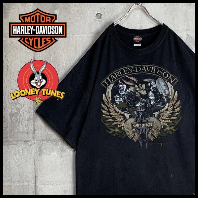 限定コラボ】ハーレーダビッドソン半袖Tシャツ黒ブラック3XLルーニー
