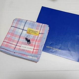 ラルフローレン(Ralph Lauren)のラルフローレン ハンカチ レディース チェック ピンク ブルー(ハンカチ)