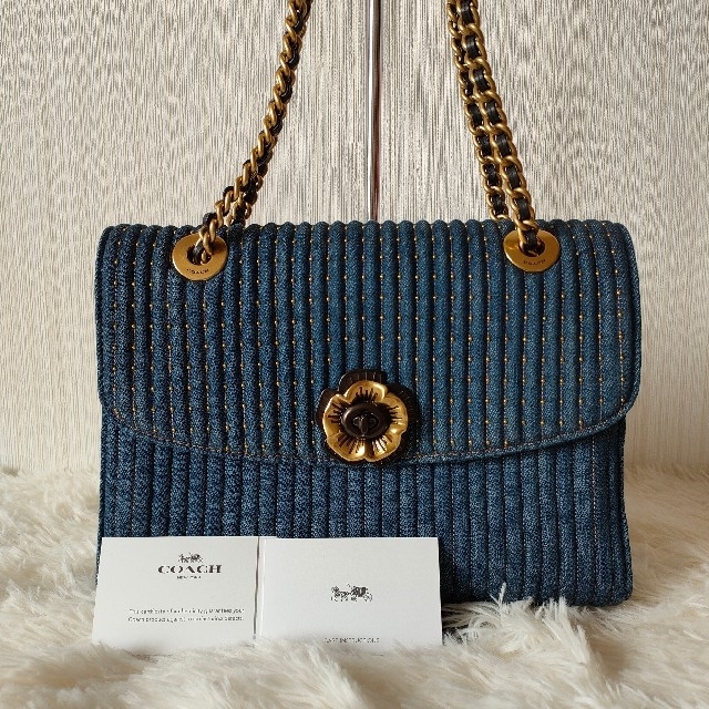 COACH コーチ デニム チェーンショルダーバッグ