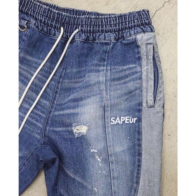 お買得!】 XL SAPEur サプール VINTAGE DENIM TRACK PANTS デニム