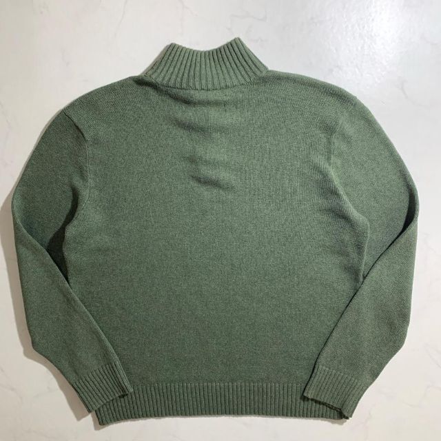 Ralph Lauren(ラルフローレン)のラルフローレン　コットン１００％　ニット　ハーフボタン　カーキ　美品　メンズ メンズのトップス(ニット/セーター)の商品写真