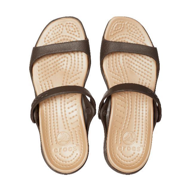 crocs(クロックス)の24cm クロックス クレオ Cleo Espresso Gold ブラウン レディースの靴/シューズ(サンダル)の商品写真