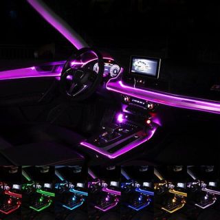 8M ファイバーケーブル 6 LED イルミネーション リモコン ルームライト(車内アクセサリ)