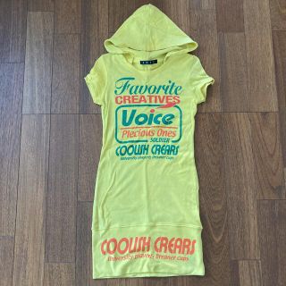 Tシャツワンピース　イエロー(ミニワンピース)