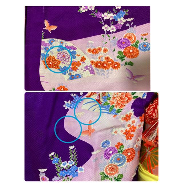 【紫】七五三　7歳　女の子　一式　セット　パープル　ピンク キッズ/ベビー/マタニティのキッズ服女の子用(90cm~)(和服/着物)の商品写真