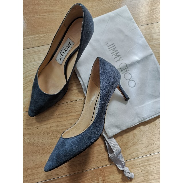 JIMMY CHOO(ジミーチュウ)のJIMMYCHOOのブルーグレースエードレザーパンプス 34 21.5cm 22 レディースの靴/シューズ(ハイヒール/パンプス)の商品写真