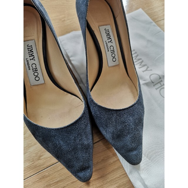 JIMMY CHOO(ジミーチュウ)のJIMMYCHOOのブルーグレースエードレザーパンプス 34 21.5cm 22 レディースの靴/シューズ(ハイヒール/パンプス)の商品写真