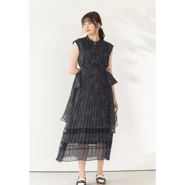 ハーリップトゥHerlipto Polka Dot Side Bow Pleated Dres - www.sieg