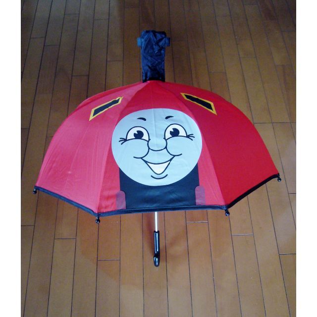 値下げ中●子供用耳付き傘・きかんしゃトーマス（ジェームス）・雨の日が楽しい・新品 キッズ/ベビー/マタニティのこども用ファッション小物(傘)の商品写真