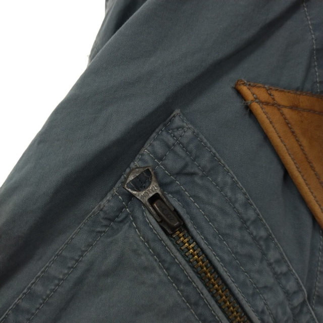 RRL(ダブルアールエル)のRRL ダブルアールエル サマーフライトジャケット フード付き レザーパッチ グレーブルー メンズのジャケット/アウター(その他)の商品写真