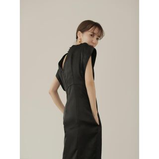 【新品未使用】standneck slub pencil dress(ロングワンピース/マキシワンピース)