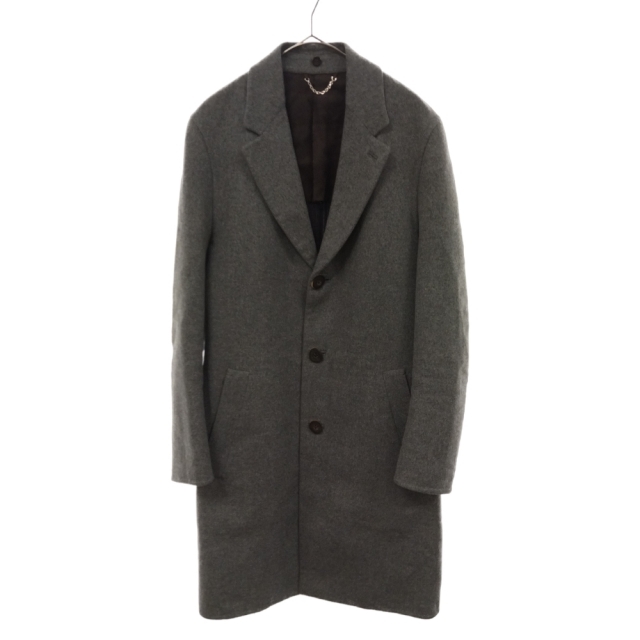 LOUIS VUITTON(ルイヴィトン)のLOUIS VUITTON ルイヴィトン HAND CRAFTED FINISH WOOL COAT H8C10EUW3 カシミア混 ウールコート グレー メンズのジャケット/アウター(チェスターコート)の商品写真