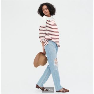 ユニクロ(UNIQLO)のユニクロ＊ボーダーオーバーサイズT 長袖(Tシャツ(長袖/七分))