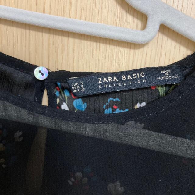 ZARA(ザラ)のZARA シースルーフリル花柄ブラウス トップス レディースのトップス(シャツ/ブラウス(長袖/七分))の商品写真