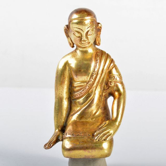 仏教美術　古銅鍍金　阿弥陀如来像　仏像　V　R4402