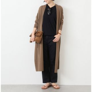 DeuxiemeClasse リネンロングカーディガン ブラウン