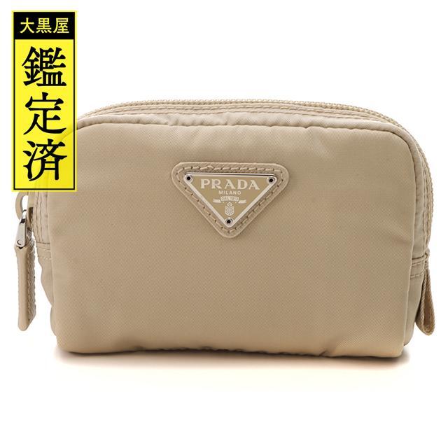 PRADA - プラダ ネセセールポーチ サンドベージュ ナイロン×サフィアーノ【430】